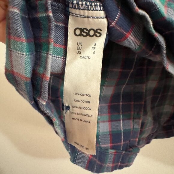 π ASOS Plaid Shirt / Tank Top - Soft & Comfy, US 4 - Picture 5 of 6